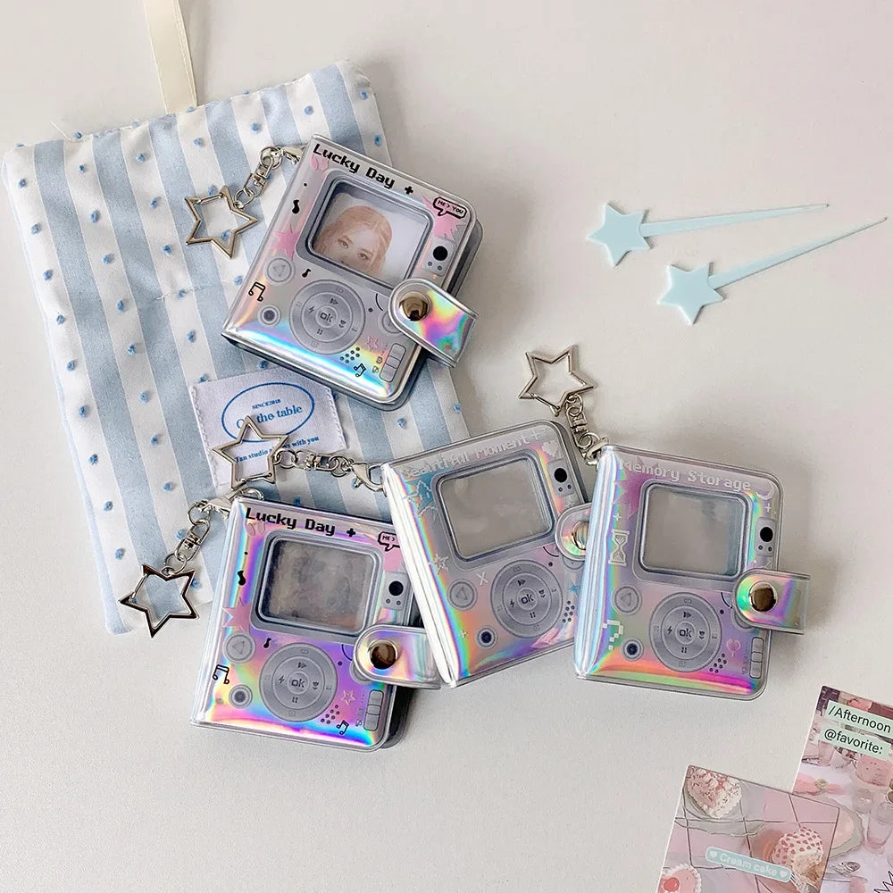 Mini Photocard Album — Cute Star Design Photo Storage Keychain
