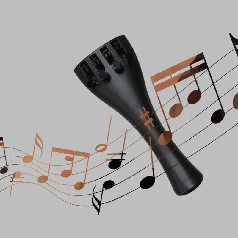 Black Carbon Fiber Tailpiece — Precision Fine Tuners for Violin and Viola