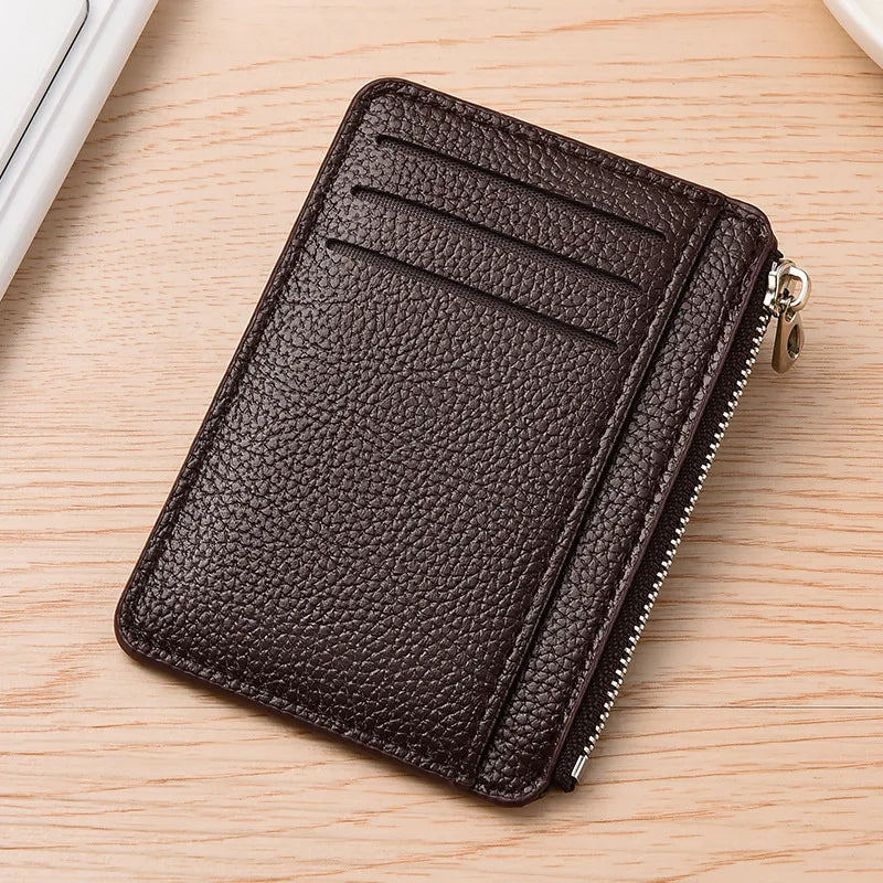 eTya Slim Leather Wallet — Multi-Slot Card Holder with Coin Pocket
