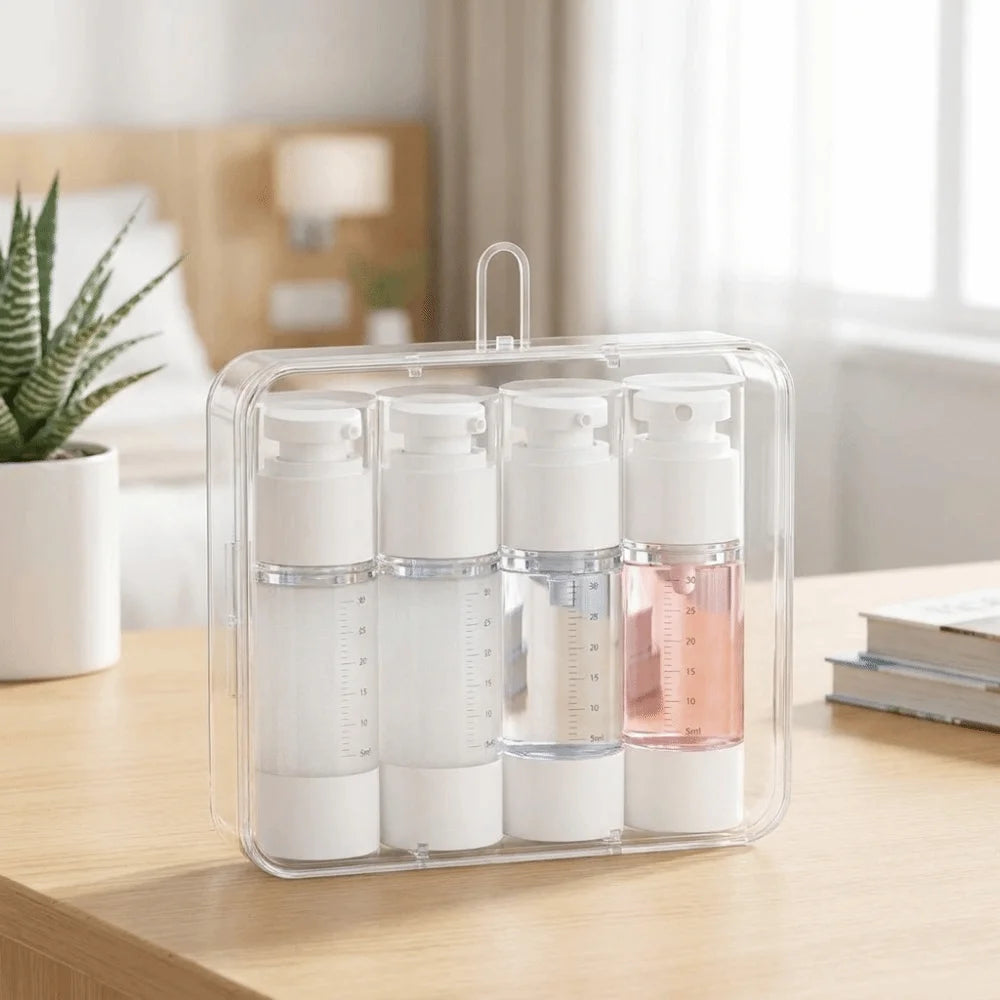 Transparent Travel Refillable Bottle Set — Leak Proof Portable Containers