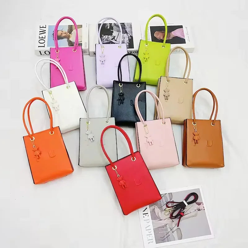 Mini Hand-held Tote Bag — Compact Square Crossbody for Travel