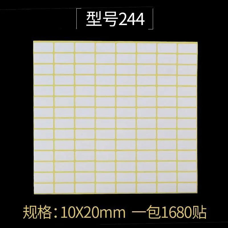White Blank Adhesive Paper Labels — Writable Stationery Stickers, 15 Sheets