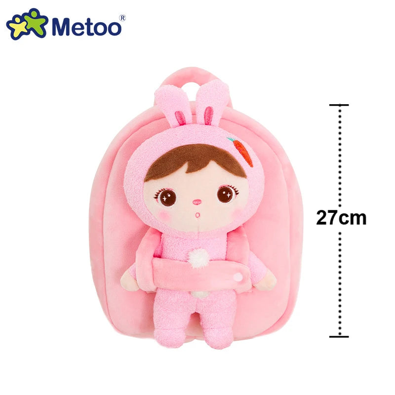 Metoo Plush Animal Backpack — Soft Toddler Bag with Detachable Doll