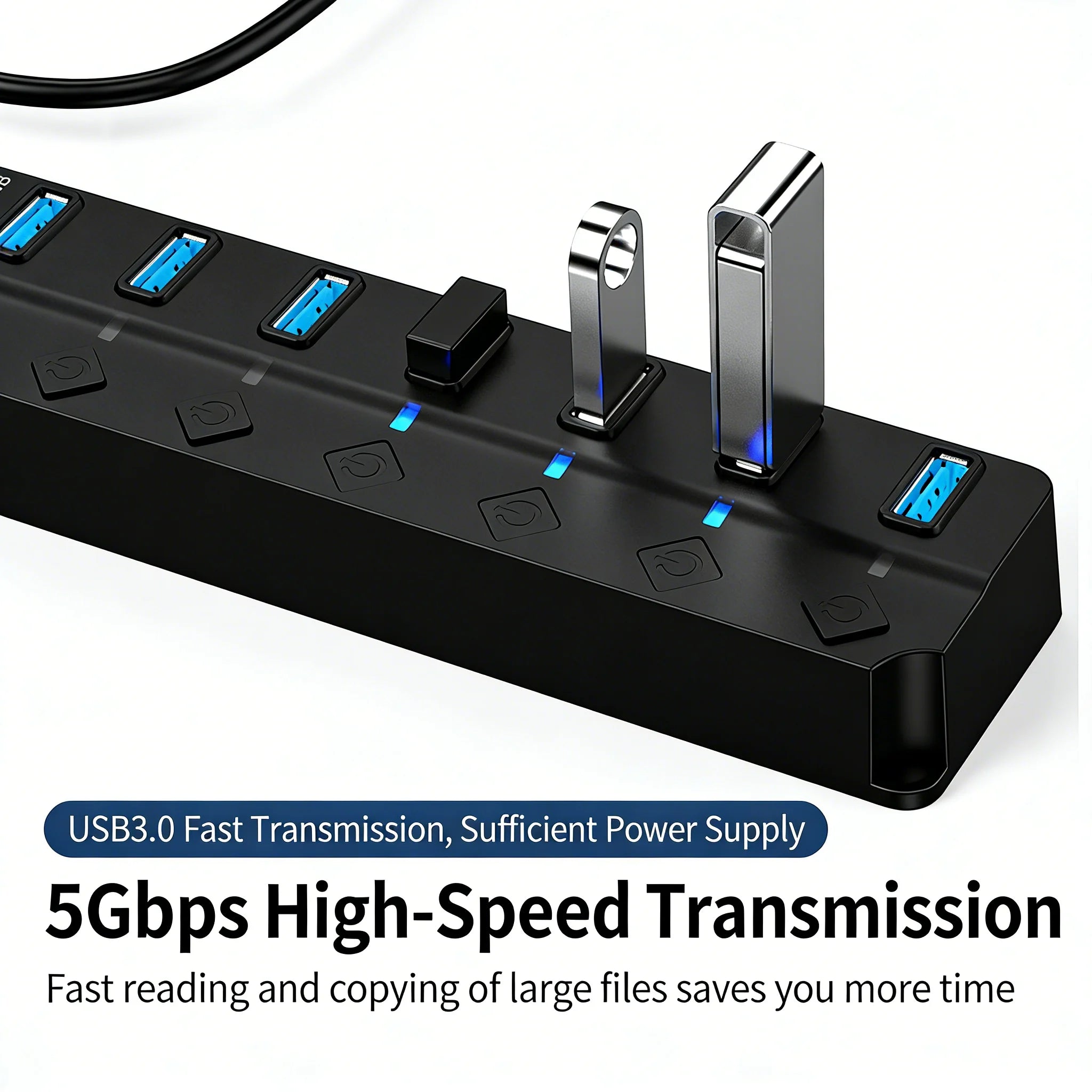 PHONEPACE USB 3.0 Hub — Multi-Port Expansion with Independent Switches