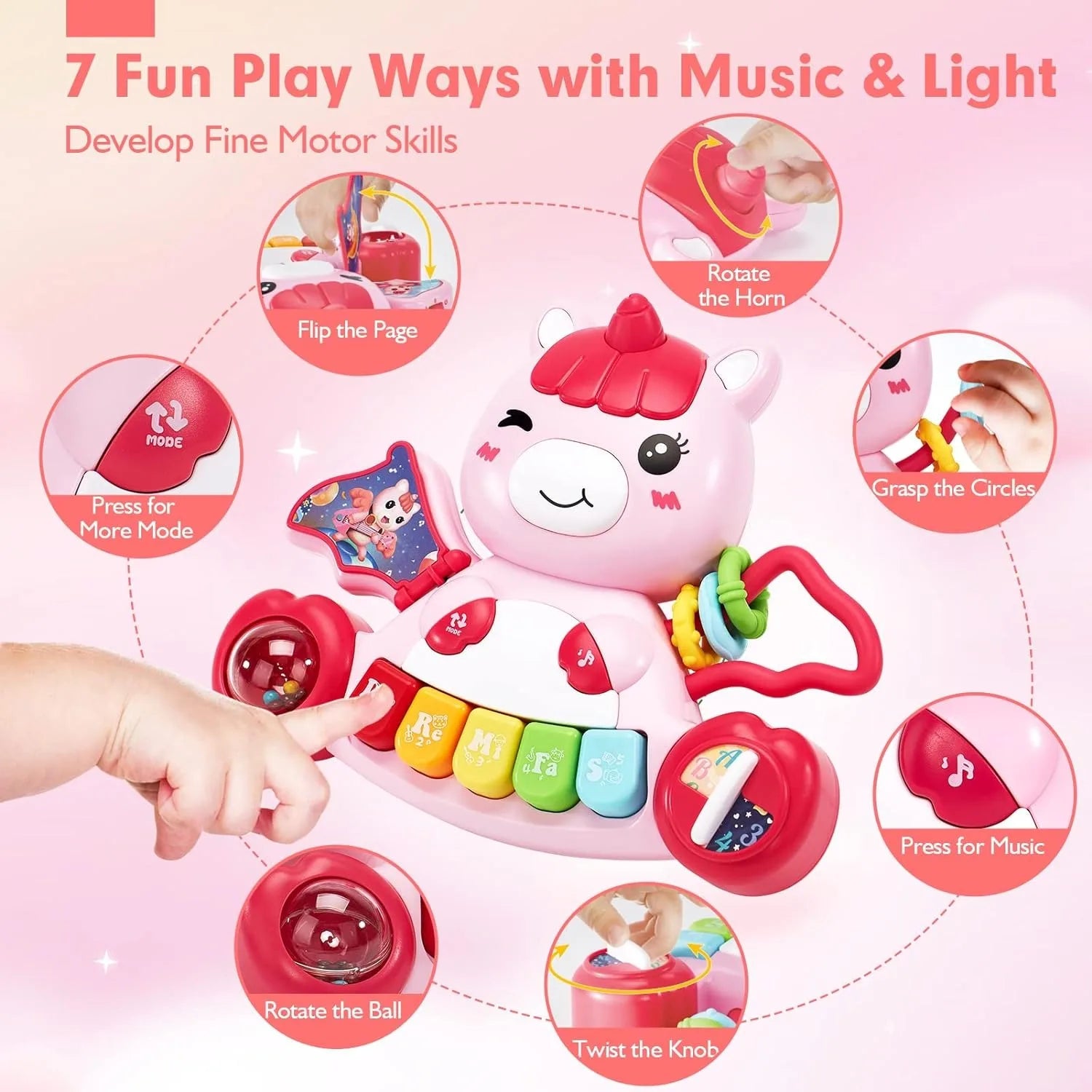 Unicorn Musical Learning Toy — Interactive Light-Up Piano for Toddlers