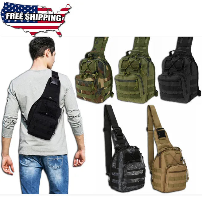 Tactical Sling Backpack — Molle Shoulder Chest Pack for Outdoor Hiking
