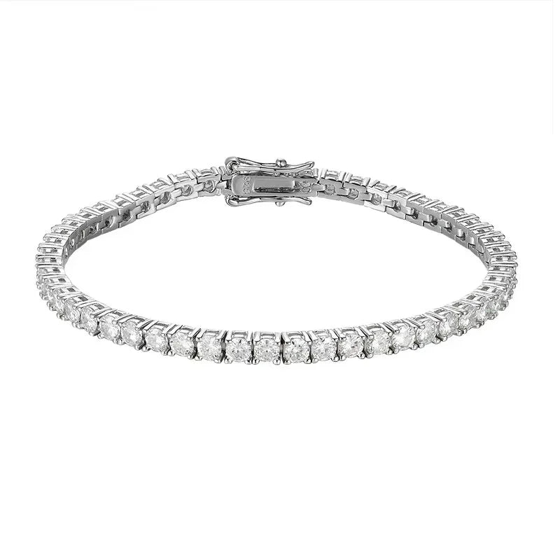knobspin Moissanite Tennis Bracelet — 925 Sterling Silver Fine Jewelry