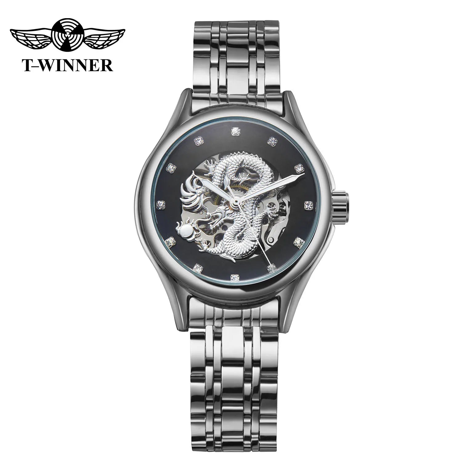 T-WINNER Luxury Dragon Skeleton Watch — Automatic Mechanical Women's Timepiece
