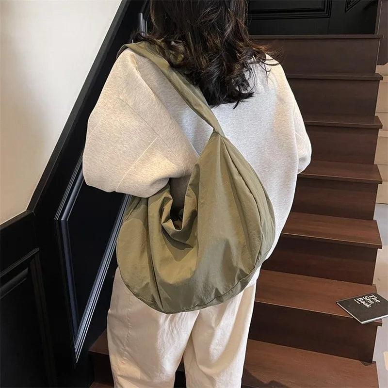 Large Soft Casual Crossbody Hobo Bag — Spacious Daily Carry for Women