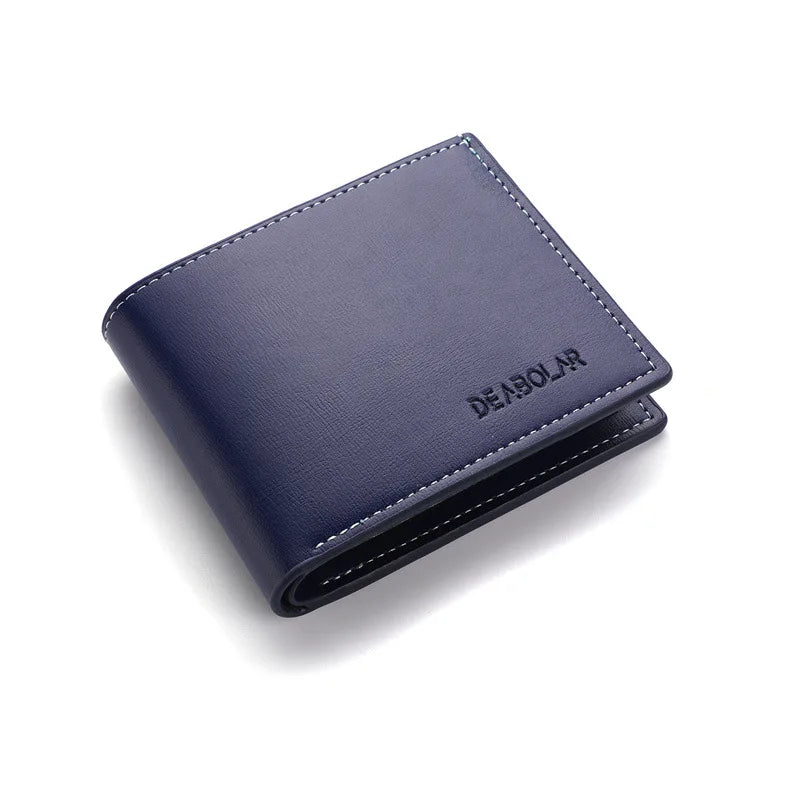 DEABOLAR Men's PU Leather Wallet — Slim Folding Card Holder