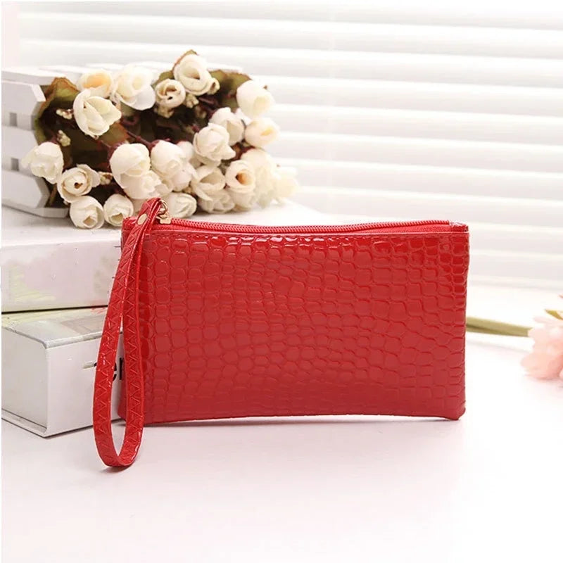 eTya Women's PU Leather Wristlet — Compact Coin Purse & Card Holder