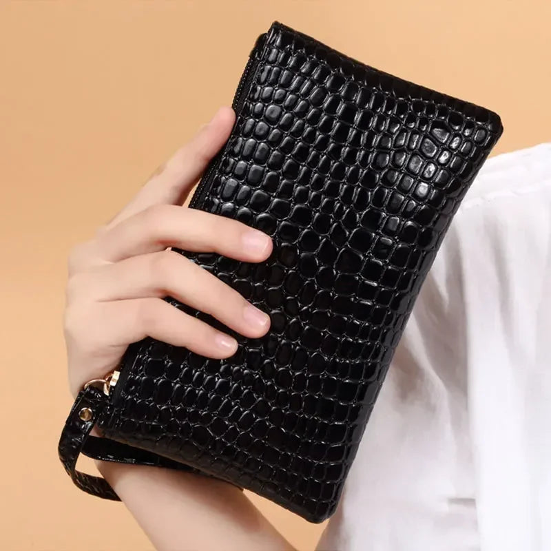eTya Women's PU Leather Wristlet — Compact Coin Purse & Card Holder
