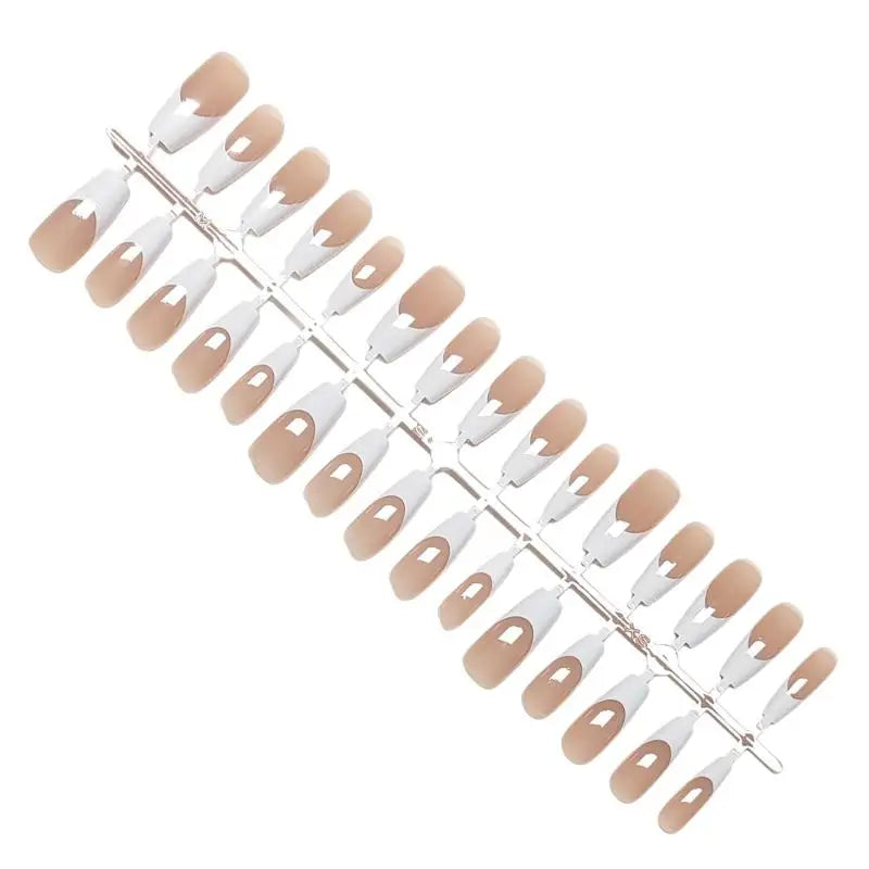French Ballet Press On Nails — Elegant Ombre Full Cover Manicure, 30 Pieces