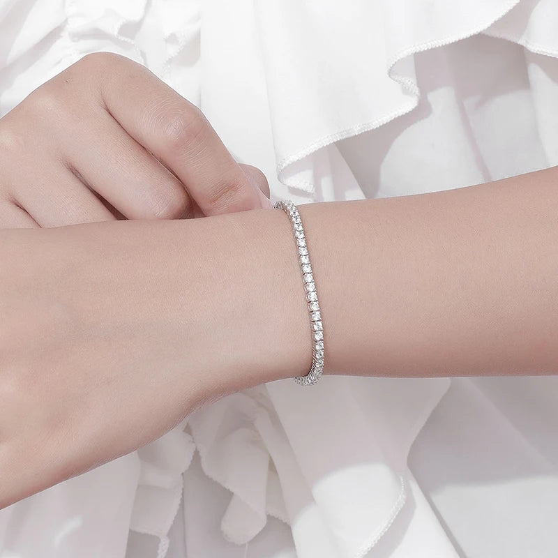knobspin Moissanite Tennis Bracelet — 925 Sterling Silver Fine Jewelry