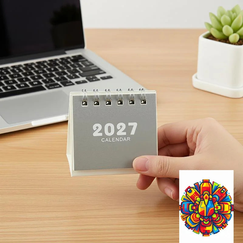 eelhoe 2027 Mini Desk Calendar — Portable Daily Planner for Home and Office