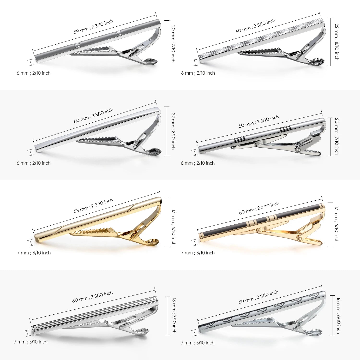 UJOY Men's Metal Tie Clip Set — Classic Business Accessory for Shirts