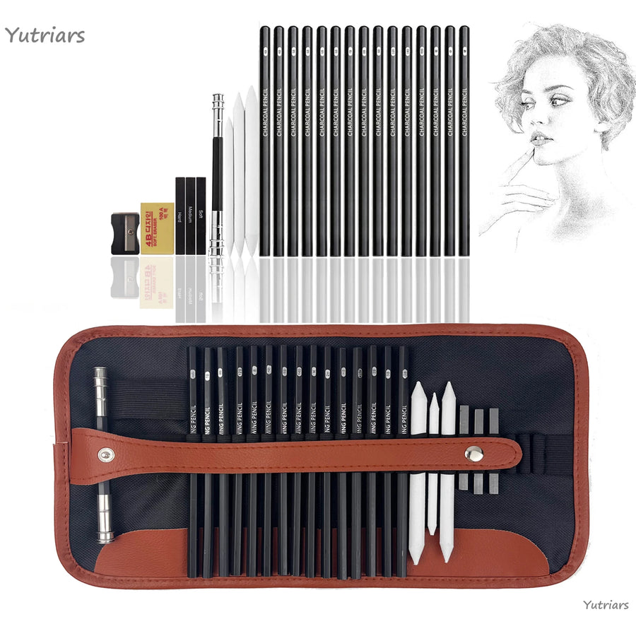 Professional Drawing and Sketching Kit — 25 Piece Art Supply Set