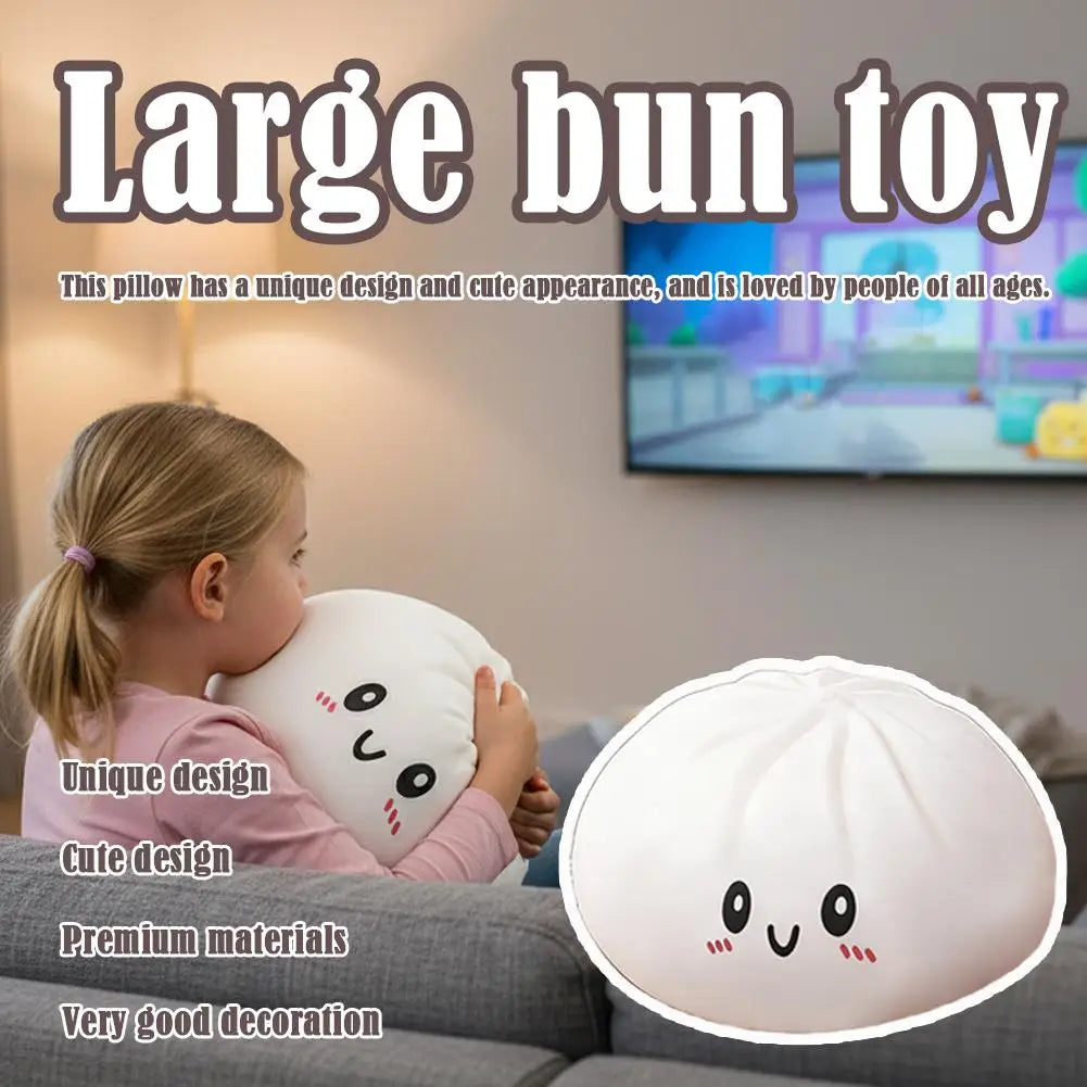 Cute Dumpling Plush Pillow — Soft Squishy Hugging Toy for Home Decor