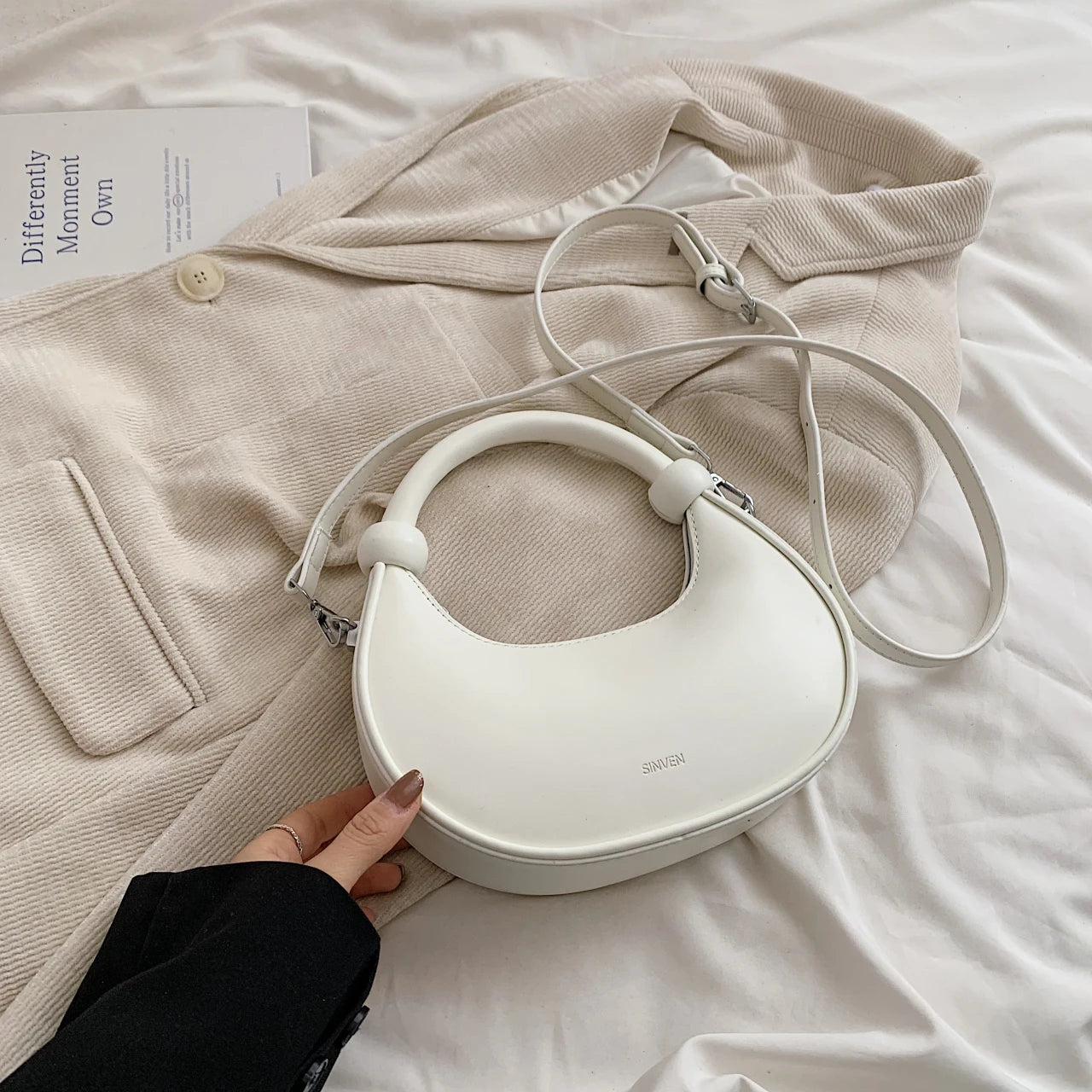 Half Moon Hobo Bag — Soft Leather Shoulder Bag & Crossbody Purse