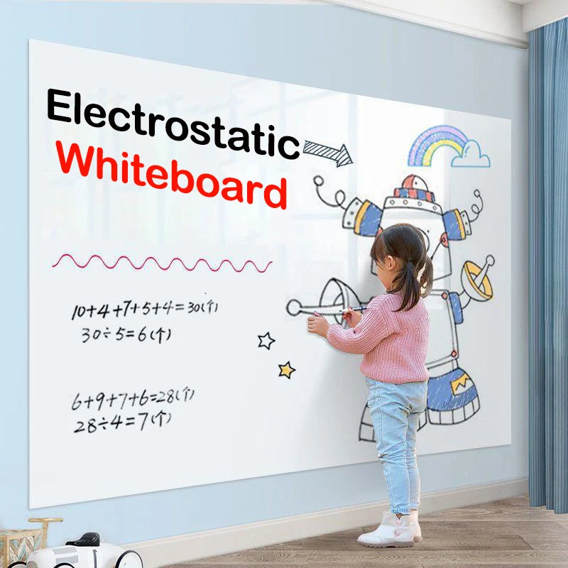Reusable Static Whiteboard Sticker — Damage-Free Wall Mountable Writing Surface