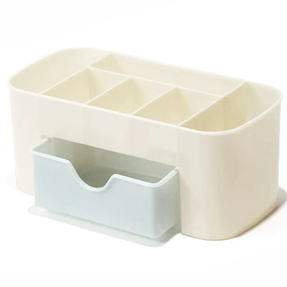 LULAA Desktop Cosmetic Organizer — Multi-Compartment Storage Box for Makeup and Nail Art
