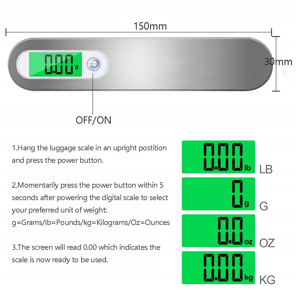 Digital Luggage Scale — Portable Hanging Weight Balance for Travel