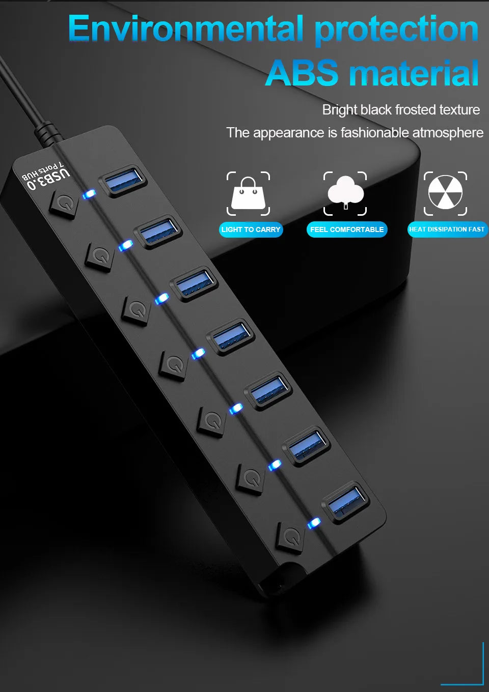 DIWROLY USB 3.0 Hub — High-Speed Multi-Port Expander for Laptops