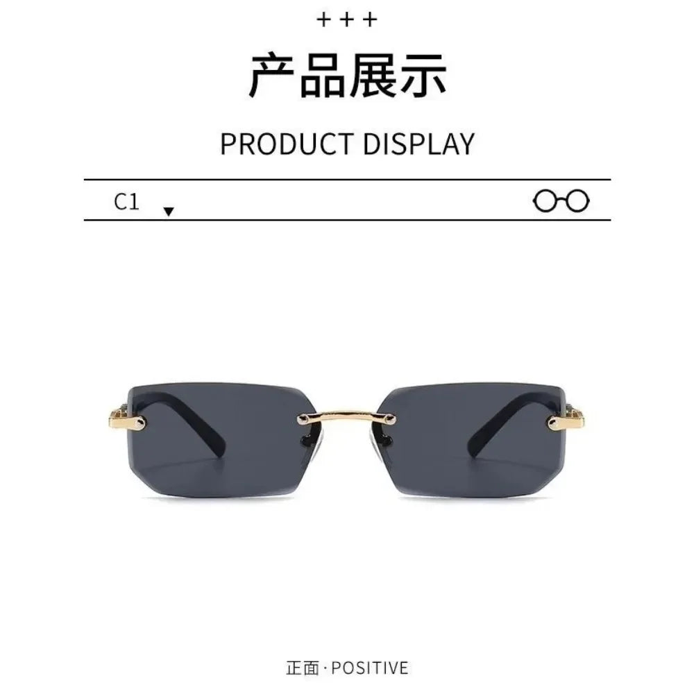 Z&L HOUSE Frameless Rectangular Sunglasses Set — 10-Piece Elegant Accessory Pack