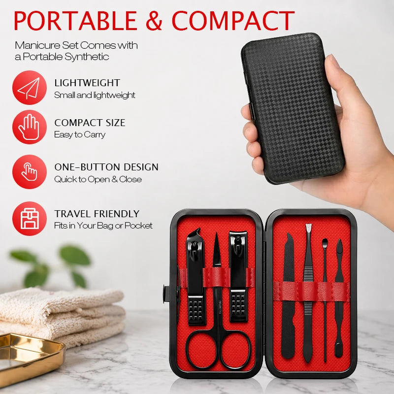 LGRAMER 7-Piece Nail Clipper Set — Professional Manicure & Pedicure Kit