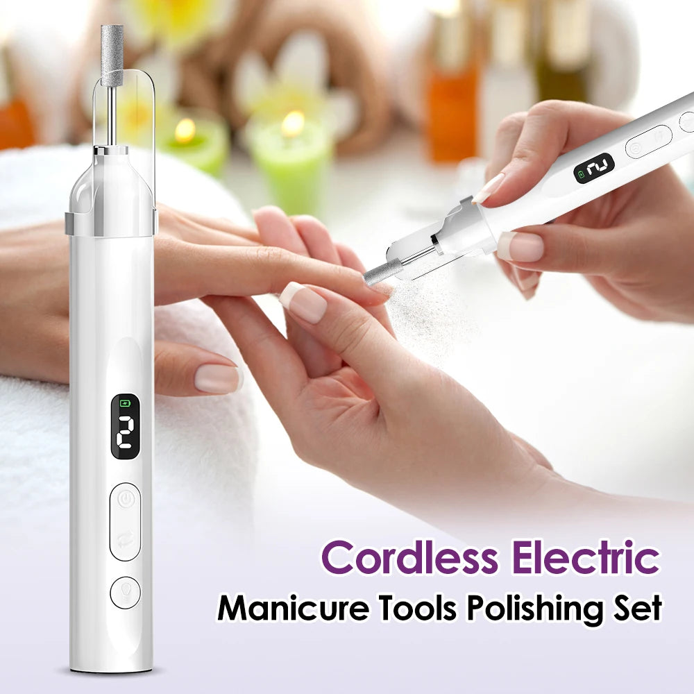AFDEAL Electric Nail Drill Machine — Cordless Manicure Set with UV Lamp