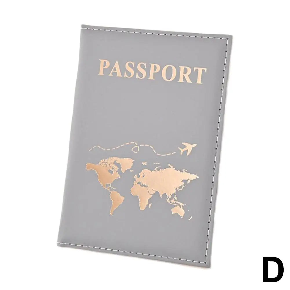 World Map Passport Cover — Protective PU Leather Travel Organizer