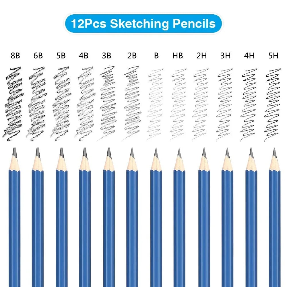 Professional 32-Piece Sketching Pencil Set — Complete Art Kit for Drawing