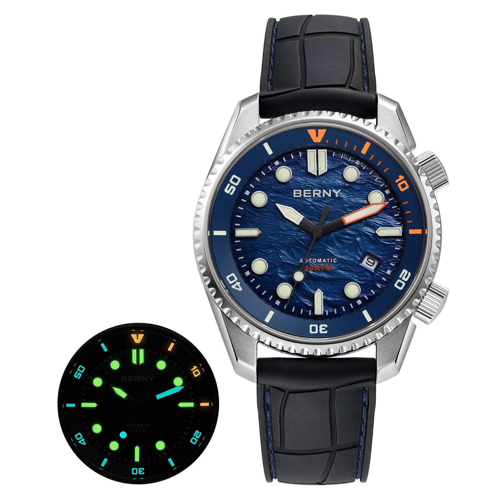 BERNY Automatic Diver Watch — Luxury Sapphire Crystal & 316L Steel