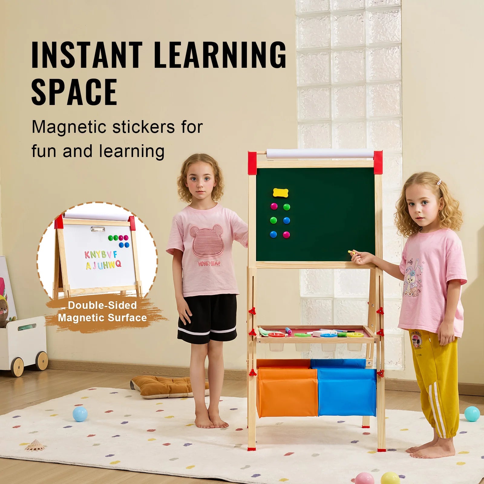 SucceBuy Children Magnetic Drawing Board — Double-Sided Art Easel for Kids