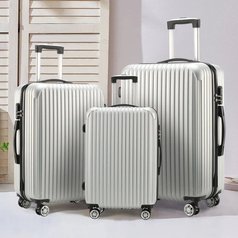 3-Piece Hard Shell Luggage Set — Durable Spinner Trolley Cases for Travel