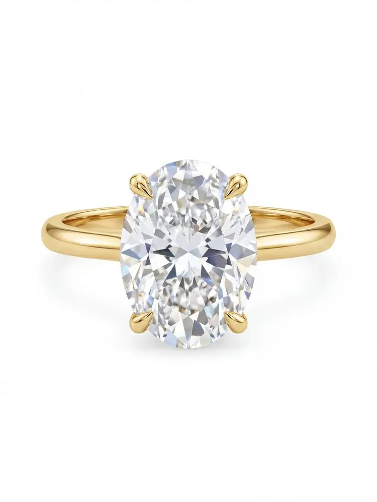 Oval Zircon Stone Ring — Elegant 925 Sterling Silver Jewelry for Women