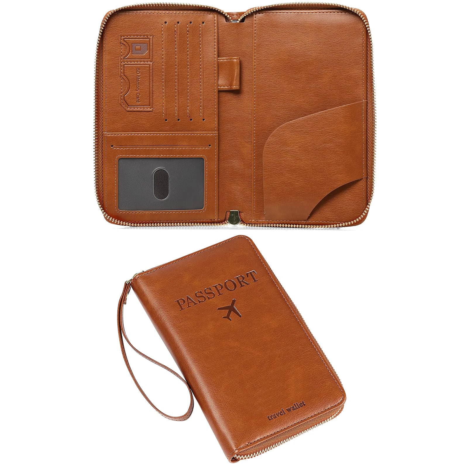 Mcneely Travel Passport Wallet — RFID Blocking Organizer with Wristlet