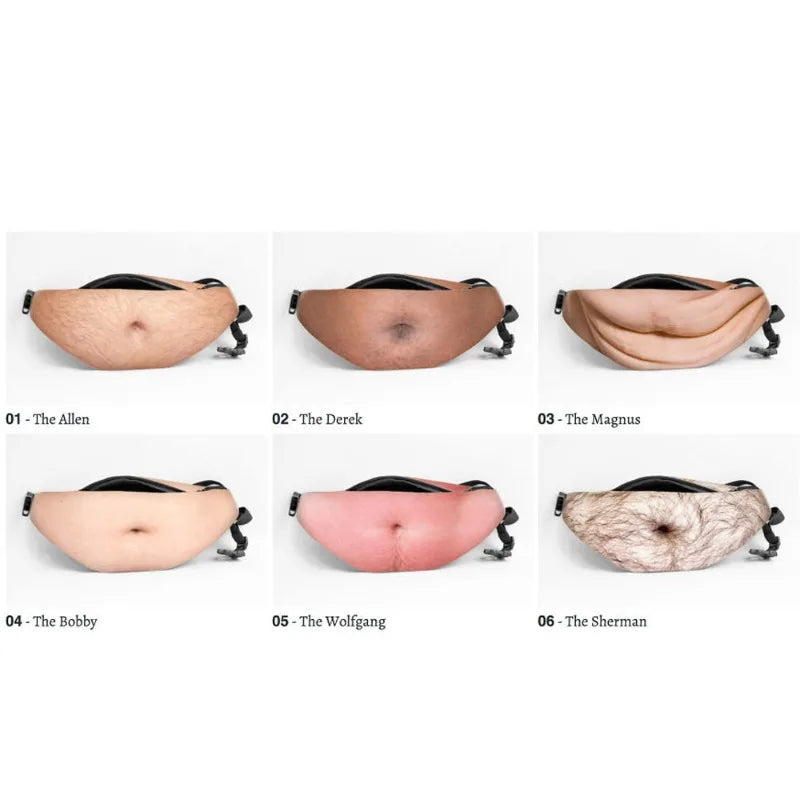 Fake Beer Belly Waist Bag — Funny Prank Fanny Pack for Outdoor Activities