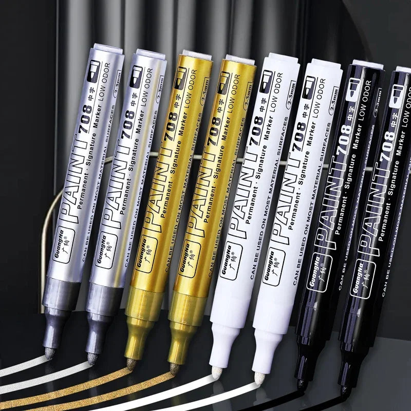 GN Metallic Paint Marker Pens — Permanent Oil-Based Art Set for DIY Crafts