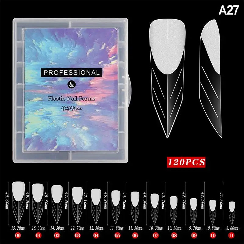 AQTOCNA Dual Form Nail Extension Tips — 120 Piece Quick Building Mold Set