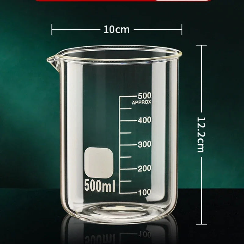 Borosilicate Glass Measuring Cup — Heat-Resistant Graduated Beaker