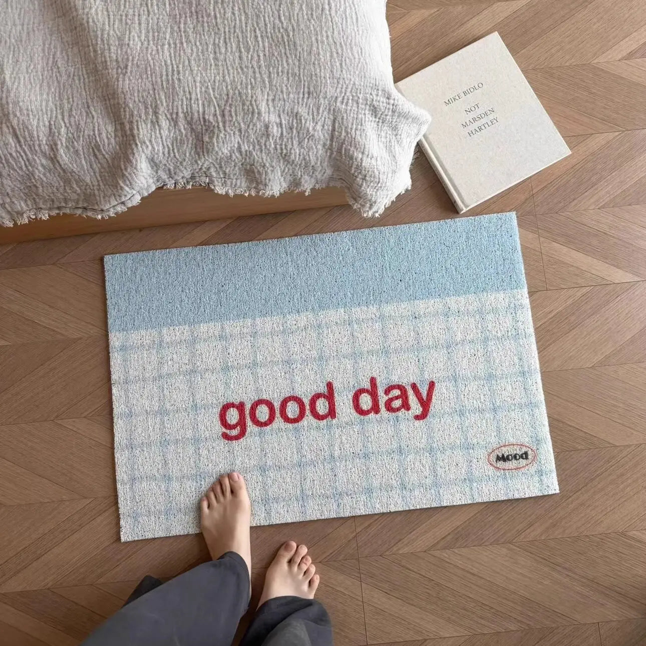 Plaid Pattern Welcome Mat — Anti-Slip PVC Coil Doormat for Indoor & Outdoor Use