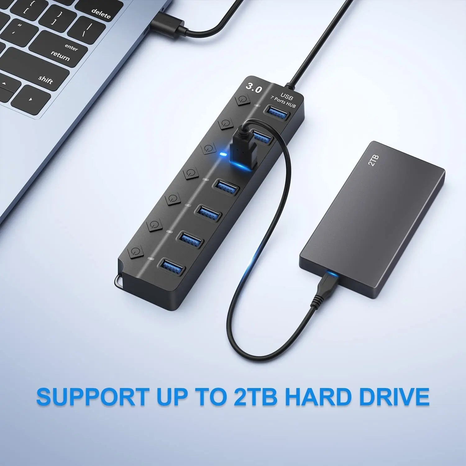 DIWROLY USB 3.0 Hub — High-Speed Multi-Port Expander for Laptops