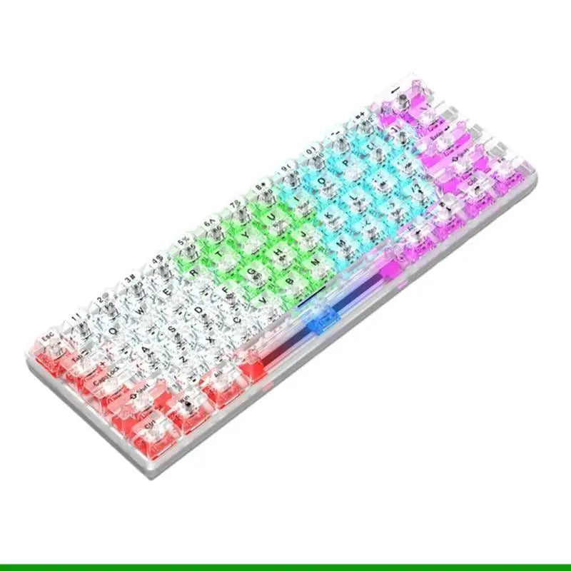 61-Key Transparent Mechanical Keyboard — RGB Backlit Ergonomic Design