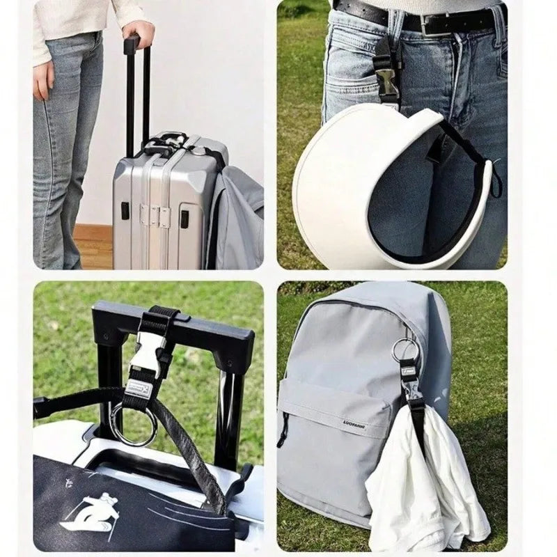 Adjustable Travel Luggage Strap — Portable Detachable Hook for Bags