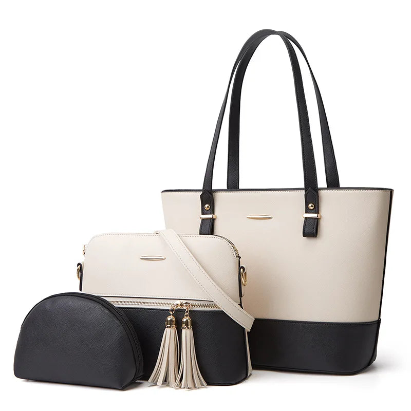 Kalsooni Women's 3-Piece Handbag Set — Fashionable Tote and Crossbody Bags