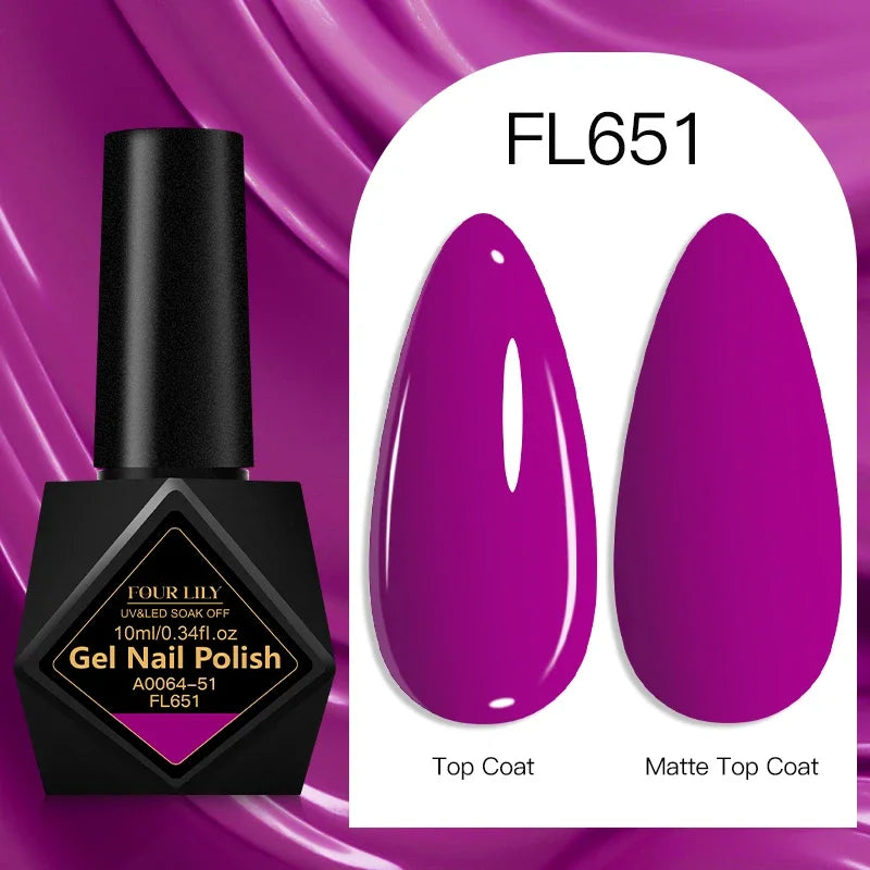 Four Lily Gel Nail Polish — Long Lasting Semi-Permanent Manicure Set