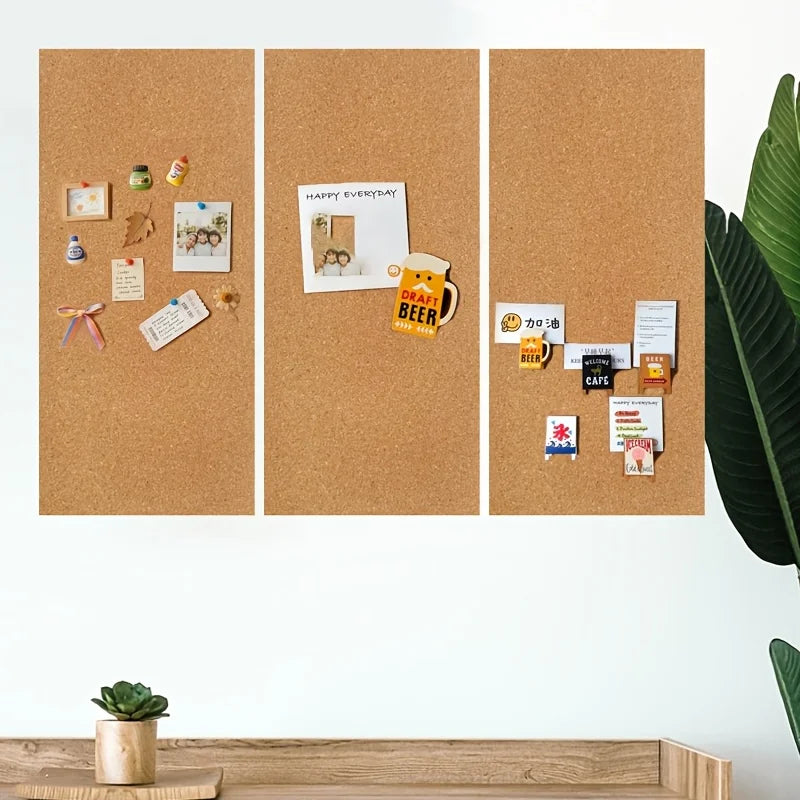 Self-Adhesive Cork Board Tiles — Versatile Message Board for Office and Home