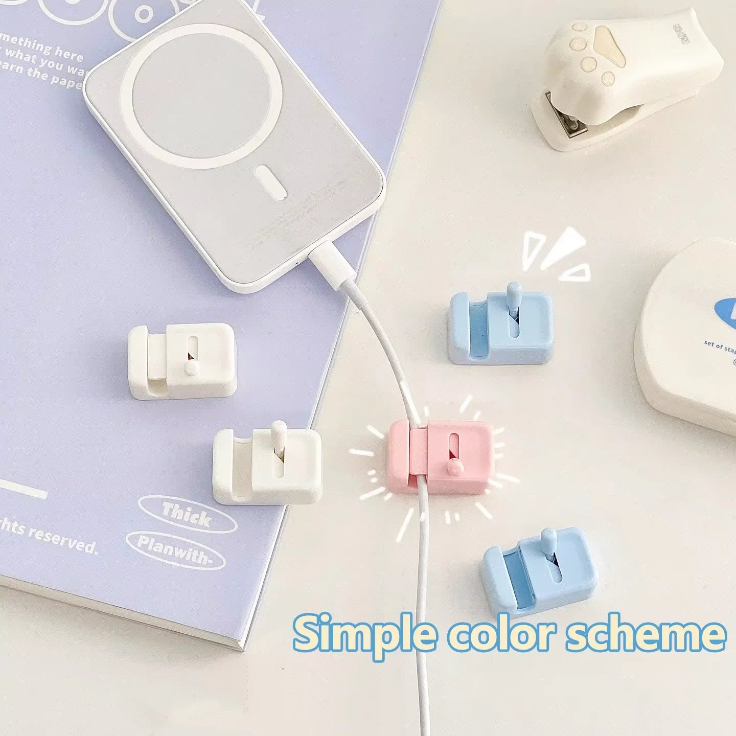 Desk Edge Cable Management Clips — No-Drill Cord Organizer for Charging Wires