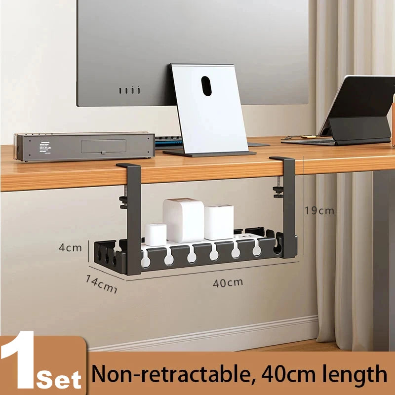 Under Desk Cable Management Tray — Wire Organizer for Office and Home